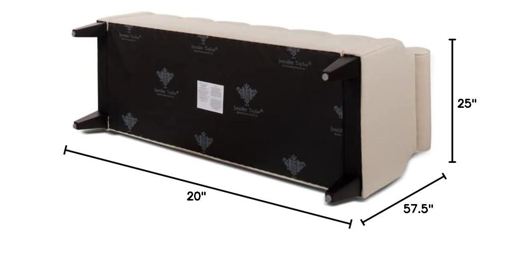 Jacqueline Tufted Roll Arm Storage Bench Sky Neutral