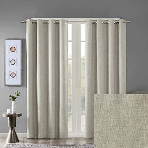 Madison Park Maya Printed Heathered Blackout Grommet Top Single Curtain Panel
