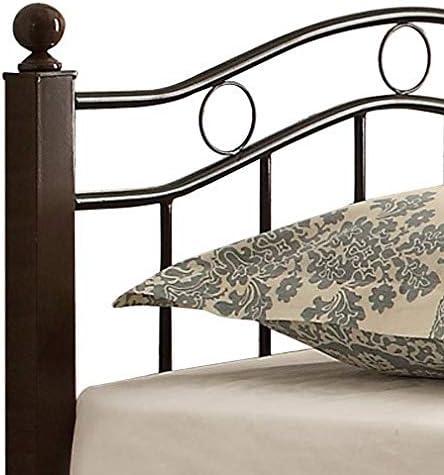 Homelegance Averny Twin Size Home Metal Platform Bed Frame with Headboard, Black
