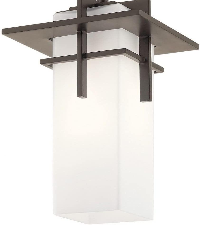 Caterham 10" 1 Light Outdoor Pendant with Satin Etched Cased Opal Glass in Olde Bronze®