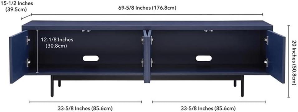 Evelyn&Zoe Whitman Rectangular TV Stand for TV's up to 75", Dark Blue
