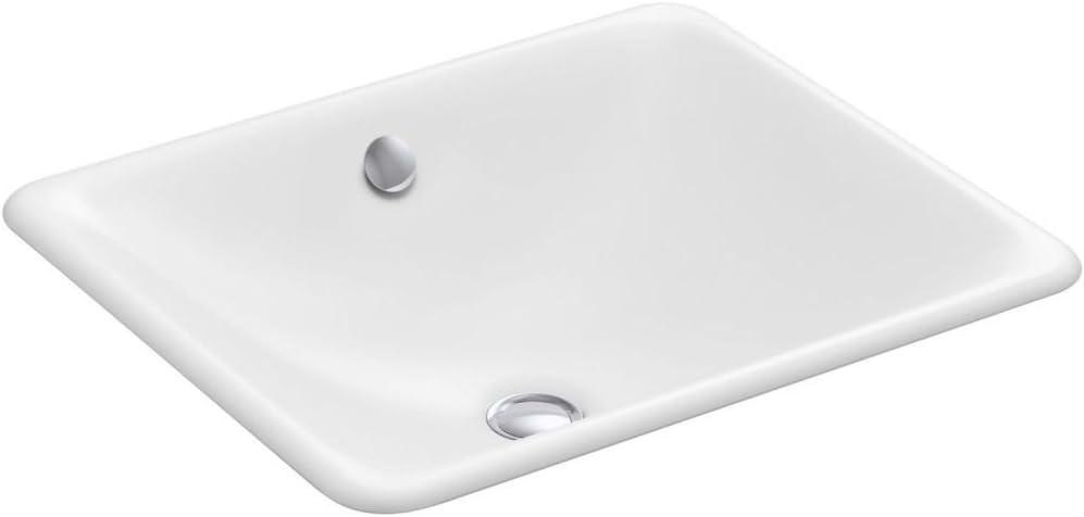 Iron Plains Traditional White Cast Iron Rectangular Undermount Bathroom Sink