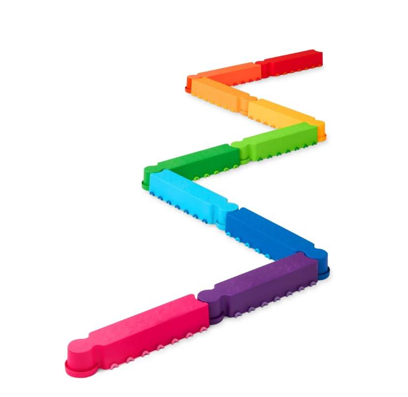 Battat Rainbow Ridge Balance Beams Active Playset with 10 Plastic Pcs, Toddler and Preschool Toys
