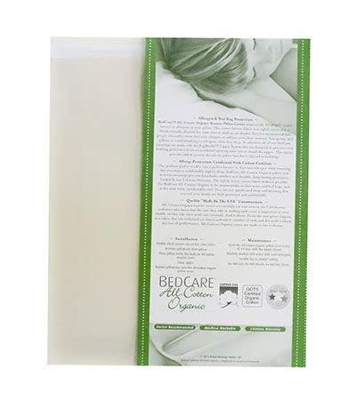 National Allergy Premium 100% Organic Cotton Pillow Protectors with Zipper Standard Size - GOTS Certified - Natural Breathable Hypoallergenic Encasement - Organic 100% Cotton Pillowcases Cover Cases
