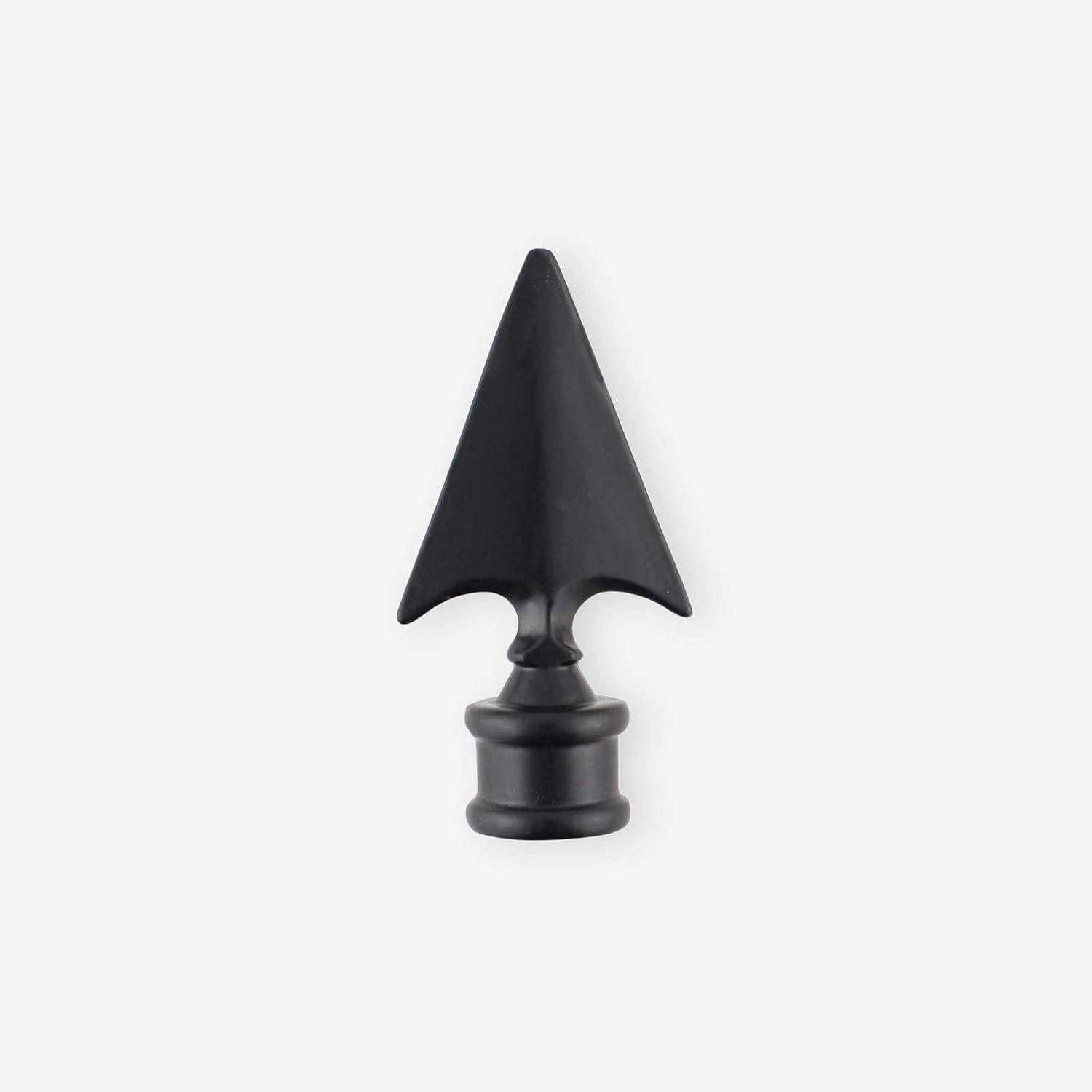 Deco Essential 66 to 120 inches Extendable Curtain Rod for Windows with Flat Arrow Finials (3/4" Diameter, Black)