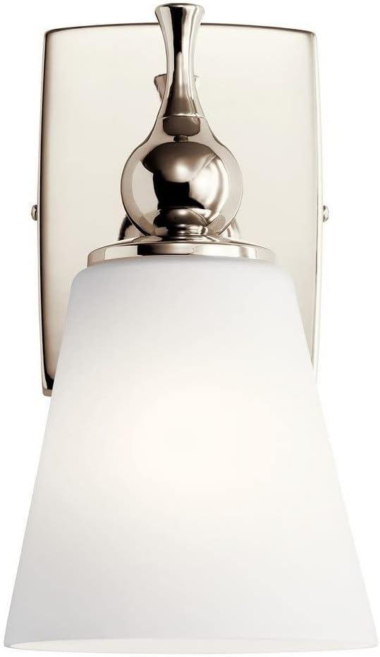 Polished Nickel 6'' Wall Sconce with Satin Etched Glass