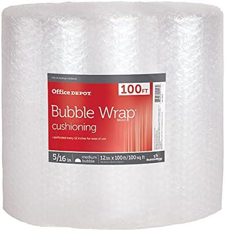 Medium Clear Plastic Bubble Cushioning Roll, 12" x 100'