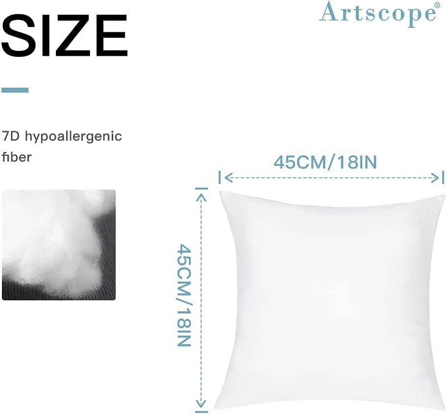 Set of 4 White Waterproof Outdoor Pillow Inserts 18x18