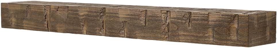Mantel Directs Country Living Wood Fireplace Mantel Shelf - Bodie Rustic Hand Distressed Pine With Worn, Reclaimed Log Look; For Fireplaces, Hearths & Décor