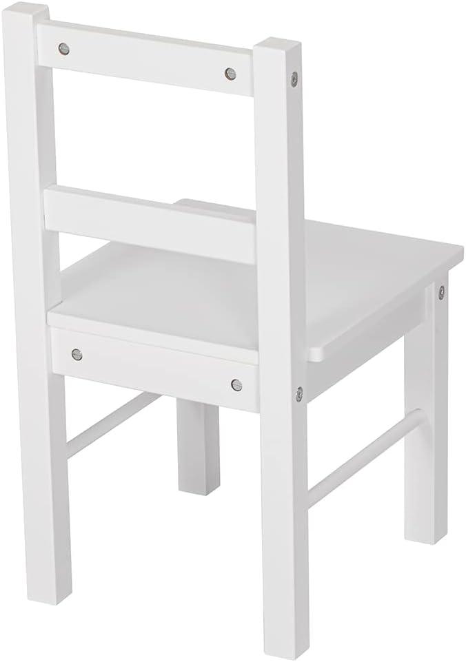 UTEX Child's Wooden Chair Pair for Play or Activity, Set of 2, White