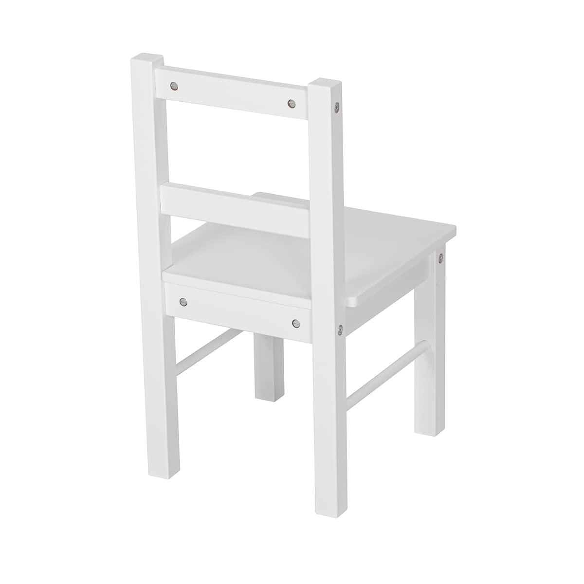 UTEX Child's Wooden Chair Pair for Play or Activity, Set of 2, White