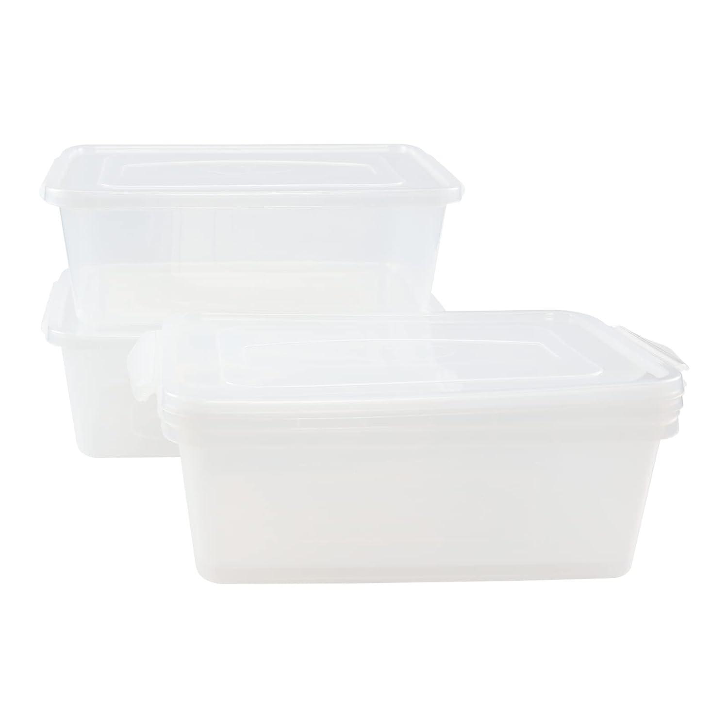 4-Pack 14 L Clear Dough Proofing Box, Food Pizza Storage Container
