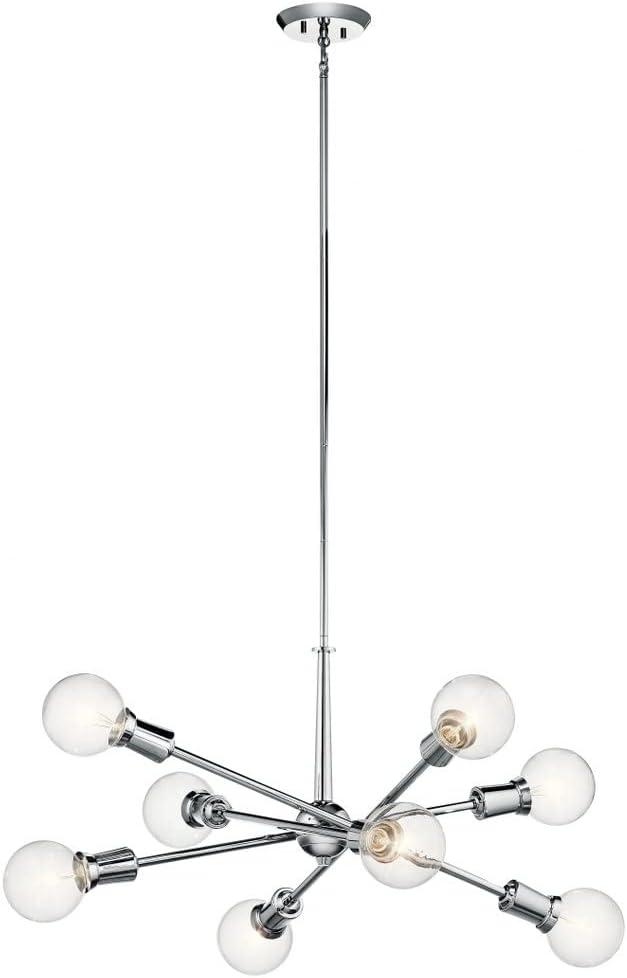 Modern Brass 30" Sputnik Chandelier with Adjustable Arms