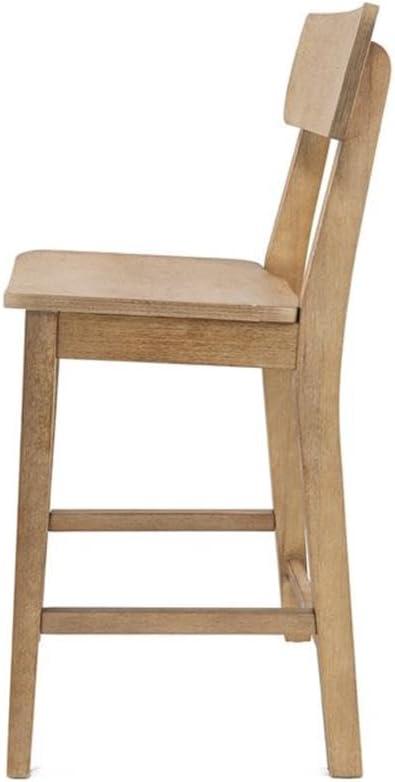 24" Torino Counter Height Barstool Barnwood - Boraam: Solid Wood, Farmhouse Style, Square Seat
