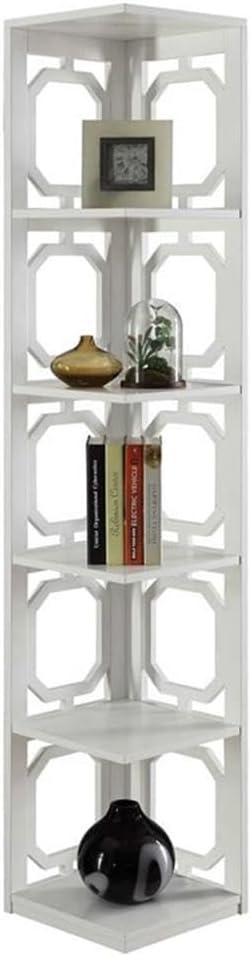 Convenience Concepts Omega 5 Tier Corner Bookcase, Multiple Finishes