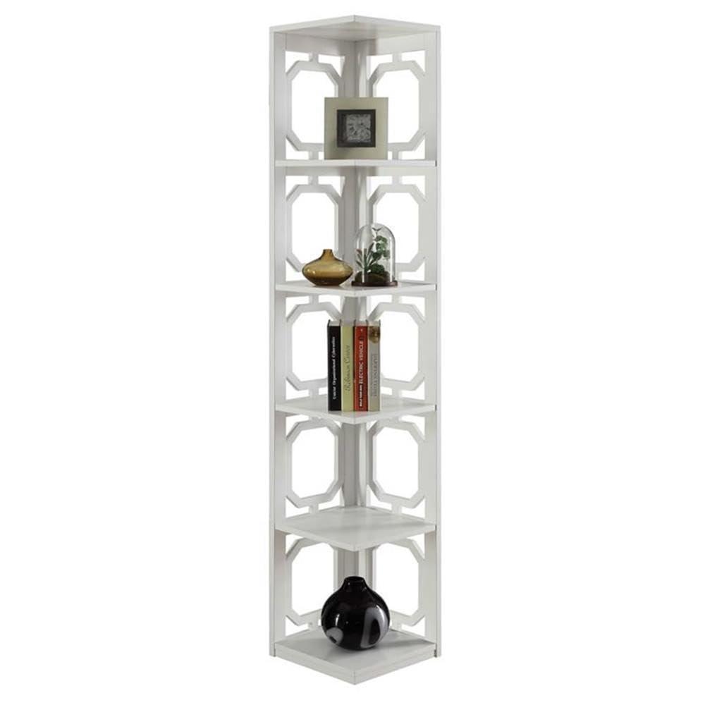 Convenience Concepts Omega 5 Tier Corner Bookcase, Multiple Finishes