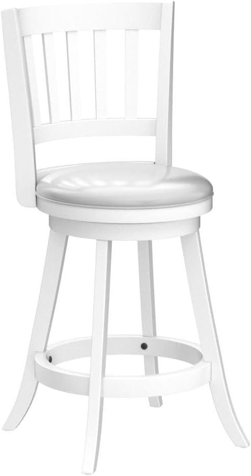 Monarch Specialties Bar Stool Set Of 2 Swivel Counter Height Kitchen Wood Pu Leather Look White Grey Transitional