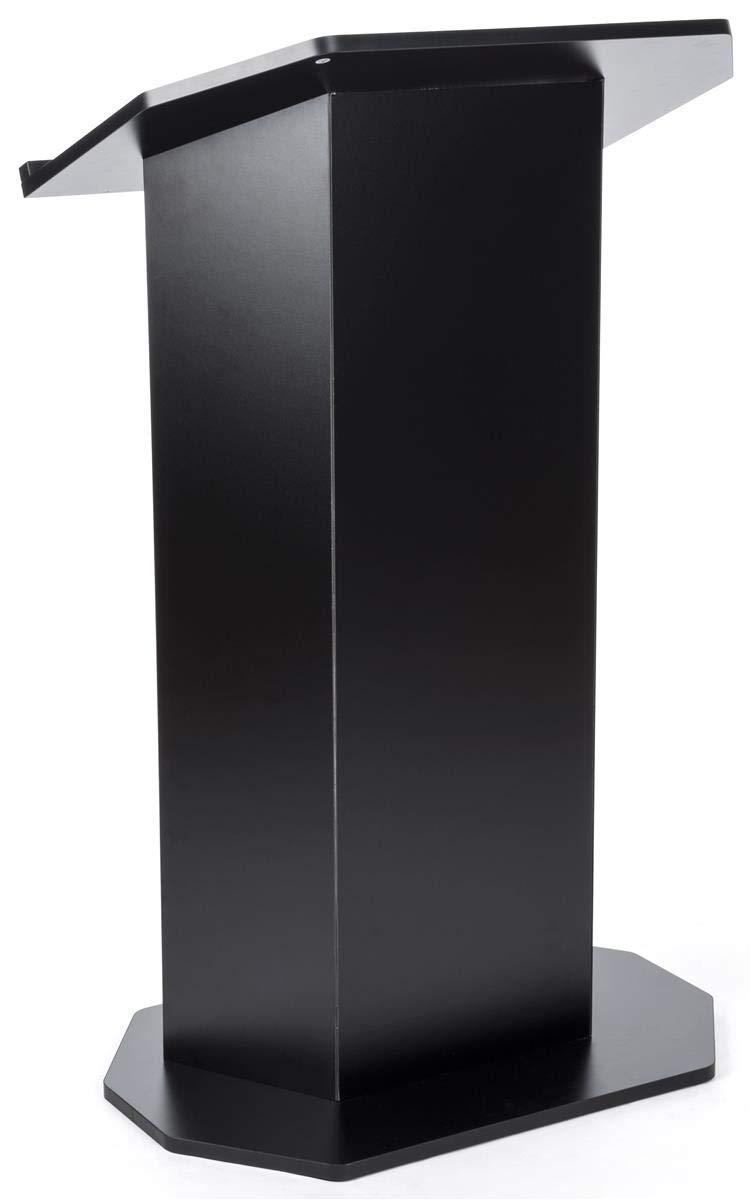 Displays2go Floor Podium with Reading Surface – Black (OLILCTOPBBK)