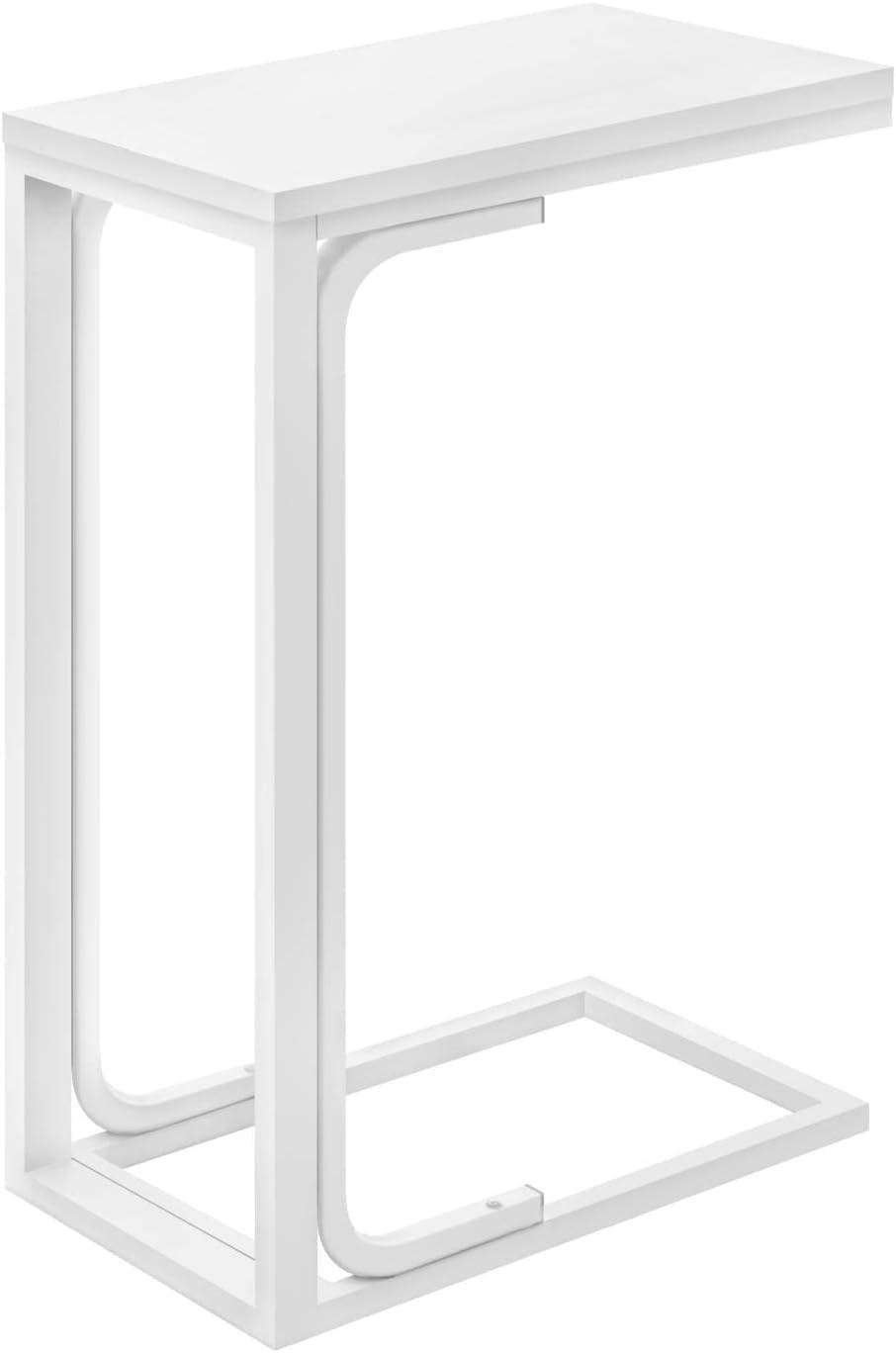 Monarch C-shaped Accent Table in Metal White