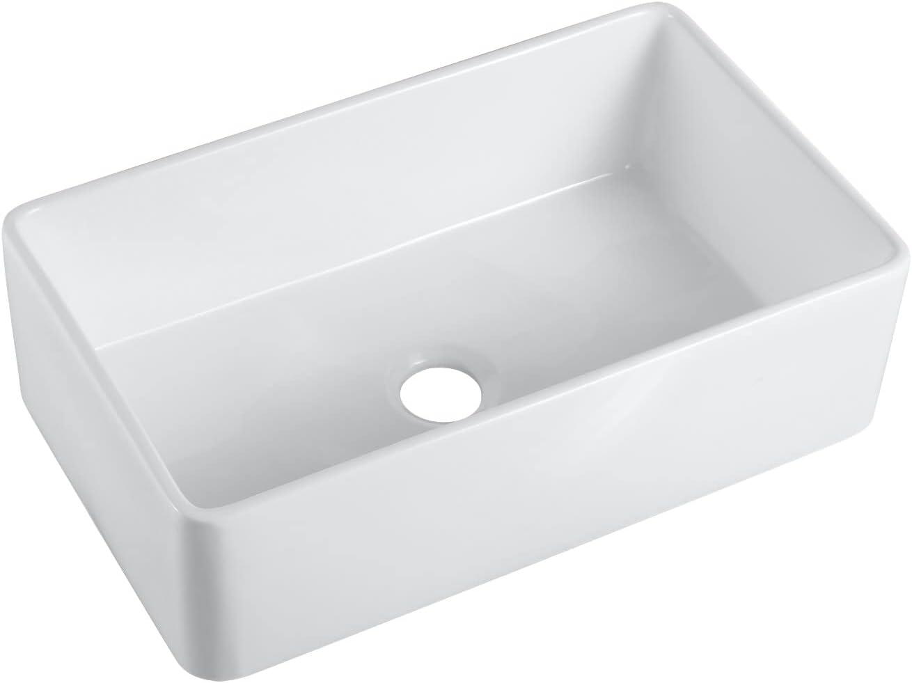 Trento 33'' L Farmhouse / Apron Single Bowl Ceramic Kitchen Sink