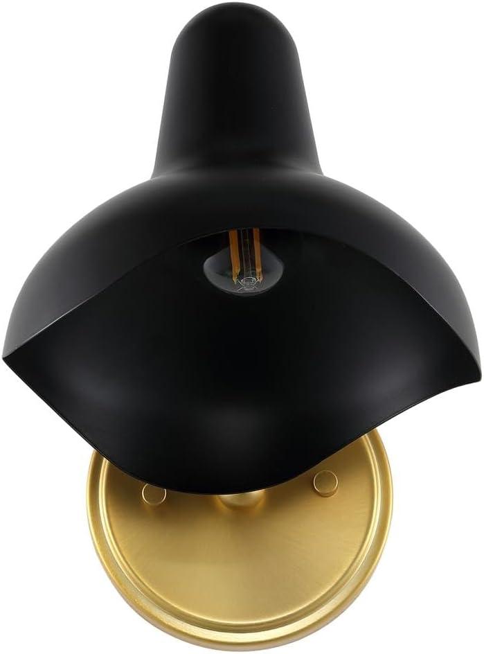 Norrix 10" Wall Sconce (Set of 2) - SCN4107 - Black/Brass - Safavieh