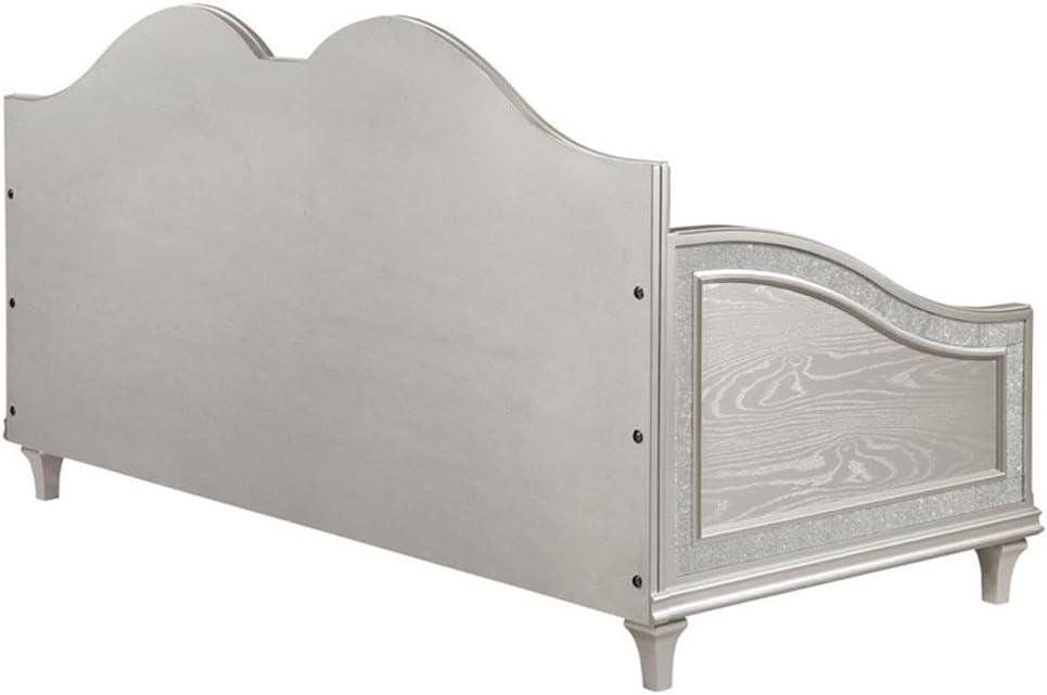 Coaster Evangeline Chenille Upholstered Twin Daybed in Silver Oak and Ivory