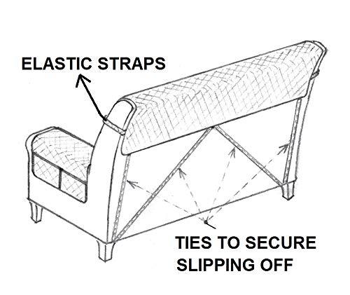 Beige-Taupe Quilted Microfiber Reversible Chair Protector with Pockets