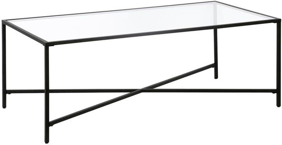 Henn&Hart Black Bronze Coffee Table with Glass Top