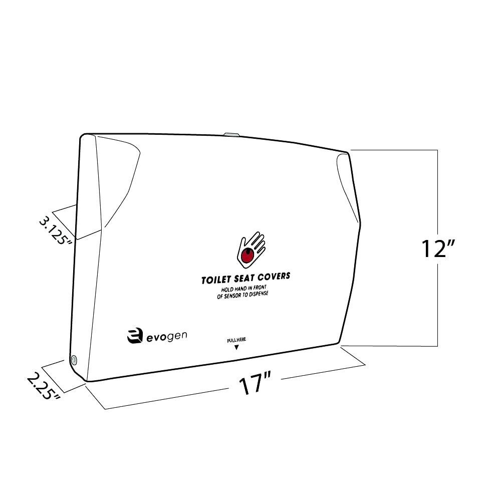 EVOGEN NO-TOUCH TOILET SEAT COVER DISPENSER, HIGH CAPACITY