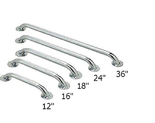 HealthLine Grab Bar for Bathroom Safety Bars Showers and Walls, Bathtub Safety Rail Shower Grab Bars Chrome Bath Handle for Elderly, Seniors, Disabled, ADA, Knurled Chrome (18 inch)