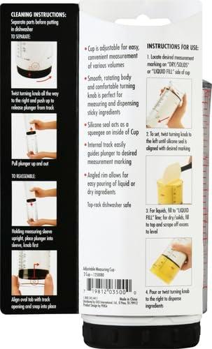 OXO Good Grips 2 Cup Adjustable Measuring Cup, Clear/Black