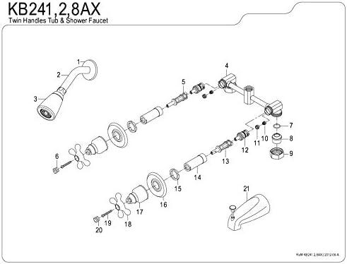 Kingston Brass KB241AX Kingston Brass Victorian Double-Handle Tub and Shower Faucet