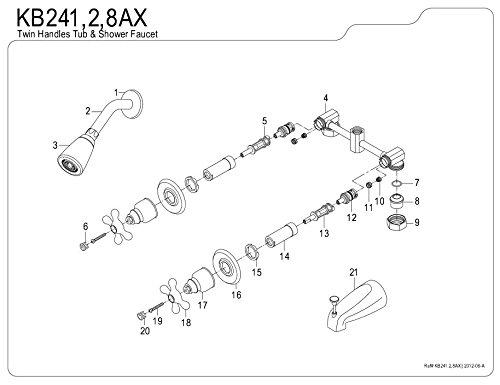 Kingston Brass KB241AX Kingston Brass Victorian Double-Handle Tub and Shower Faucet