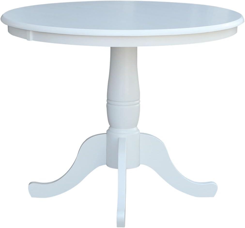 36" Round Top Pedestal Table White - International Concepts