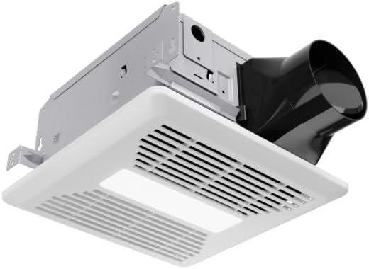 ANZZI 110 CFM 1.3 Sones Super Quiet Square Grill Ceiling Mount Sturdy 26 Watt Bathroom Exhaust Fan With Built-In LED Light Energy Star Rated