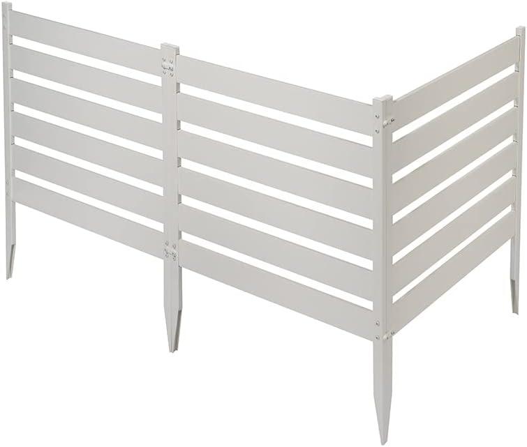 Zippity Outdoor Products 26in H x 24in W (3 Panels) No Dig Zippity Maui Fence Kit, Charcoal Color WoodTek Vinyl Fence Panel, Temporary Outdoor Border for Garden, Easy Install DIY Fence for Backyard, Patio, & Deck, ZP19066