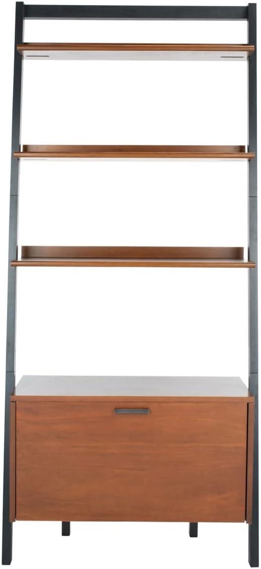 Honey Brown Charcoal 3-Tier 1-Door Storage Etagere