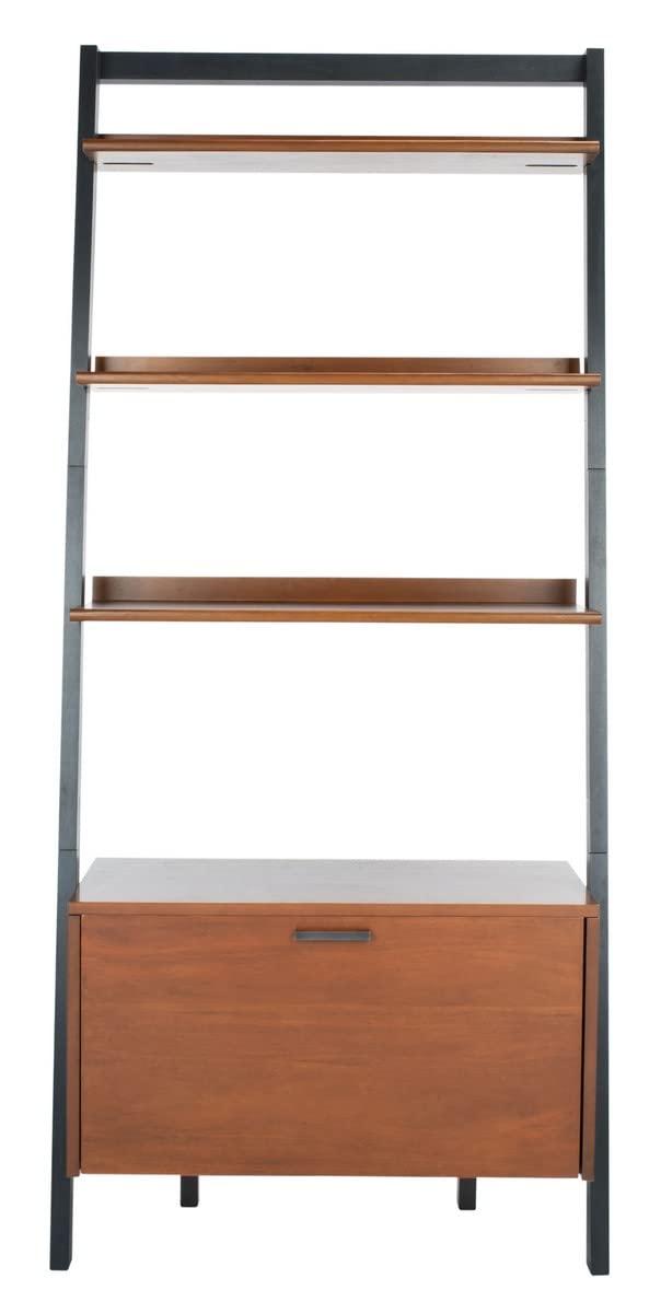 Vlad 3 Shelf 1 Door Etagere - ETG9405 - Honey Brown/Charcoal - Safavieh