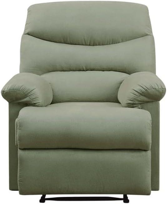 ACME Arcadia Smooth Microfiber Recliner Chair with External Handle, Sage Green