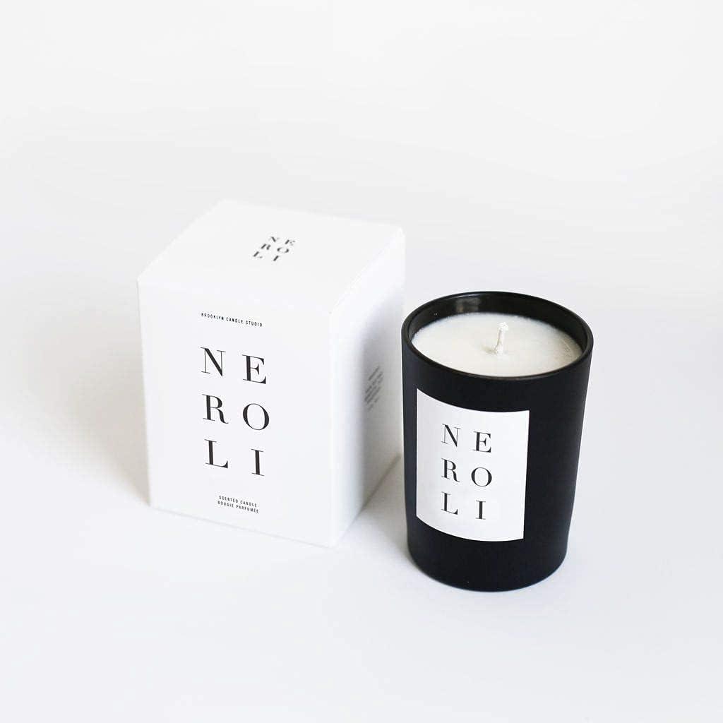 Brooklyn Candle Studio Neroli Noir Candle - Luxury Scented Candle, Vegan Soy Wax, Hand Poured in The USA, 70 Hour Slow Burn Time - 10oz