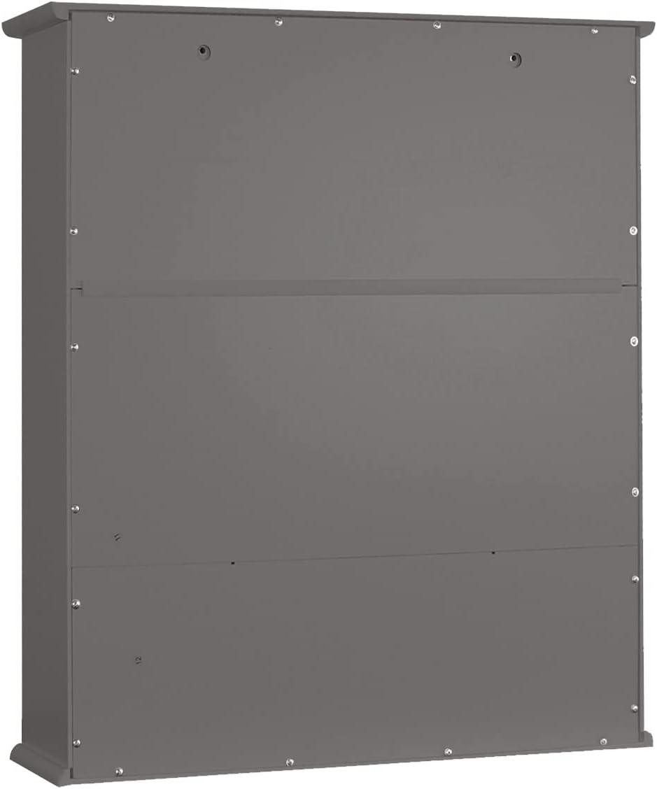 Grey Painted MDF Wall Mounted Bathroom Cabinet with Adjustable Shelves