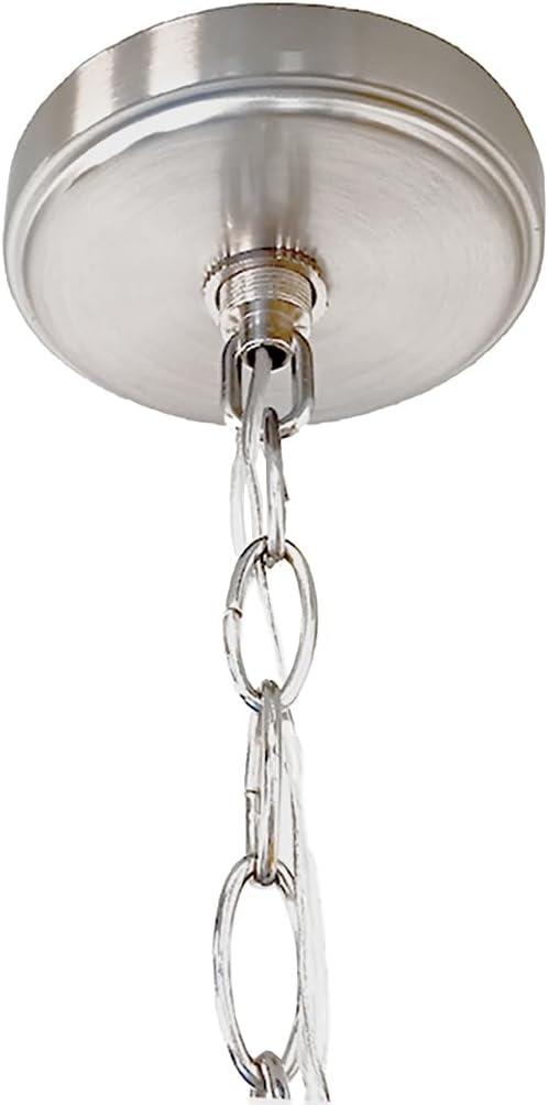 Design House Willowdale Pendant Light Fixture - Traditional Alabaster Glass Bowl Shade for Kitchens, Foyers, Dining Rooms - Adjustable Height Pendant Light Fixture - Satin Nickel, 589747