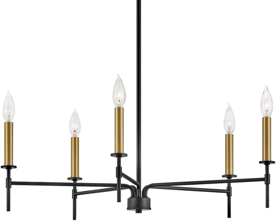Lark Hux 5 - Light Fabric Dimmable Modern Linear Chandelier