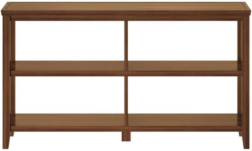 HomeRoots Brown Solid Wood Double Bookcase
