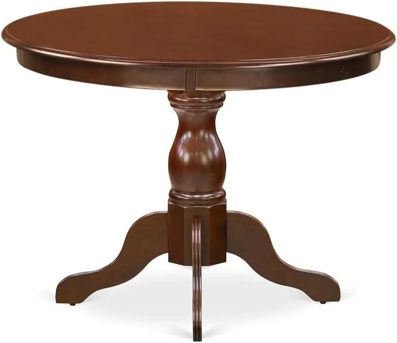 East West Furniture Eden Wood Dining Table with Pedestal Legs in Mahogany