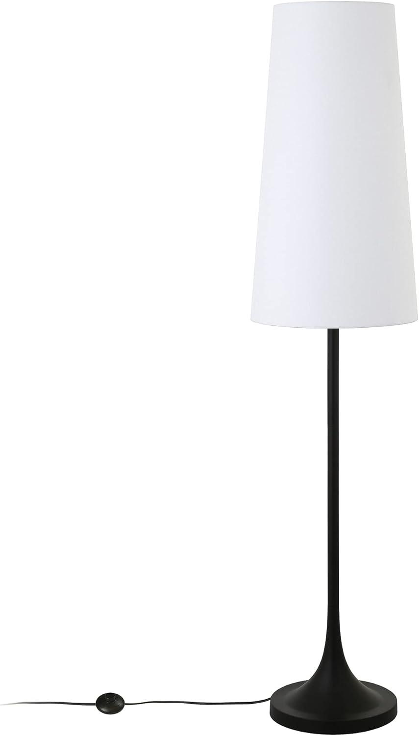 Yana 60" Smart Voice-Controlled Floor Lamp in Brushed Bronze with Off-White Shade