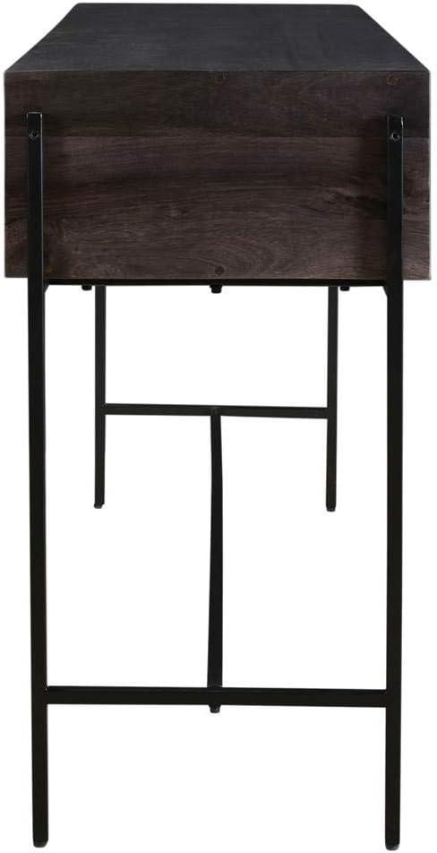 Tobin 54'' Gray and Brown Solid Mango Wood Console Table with Storage