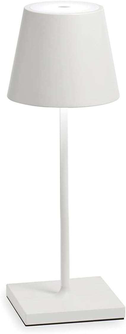 White Aluminum Cordless Adjustable Outdoor Table Lamp