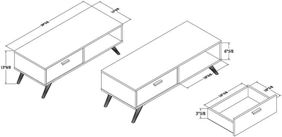 Kelson Wood Coffee Table Dark Gray/Gold - Baxton Studio
