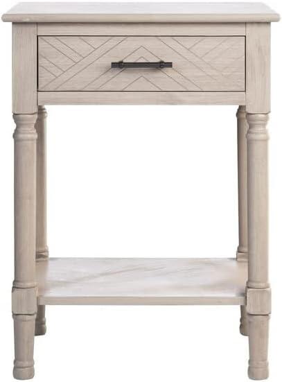 SAFAVIEH Peyton French Beige Rectangle Wood Storage End Table (19 in. W x 15.8 in. D x 26 in. H)